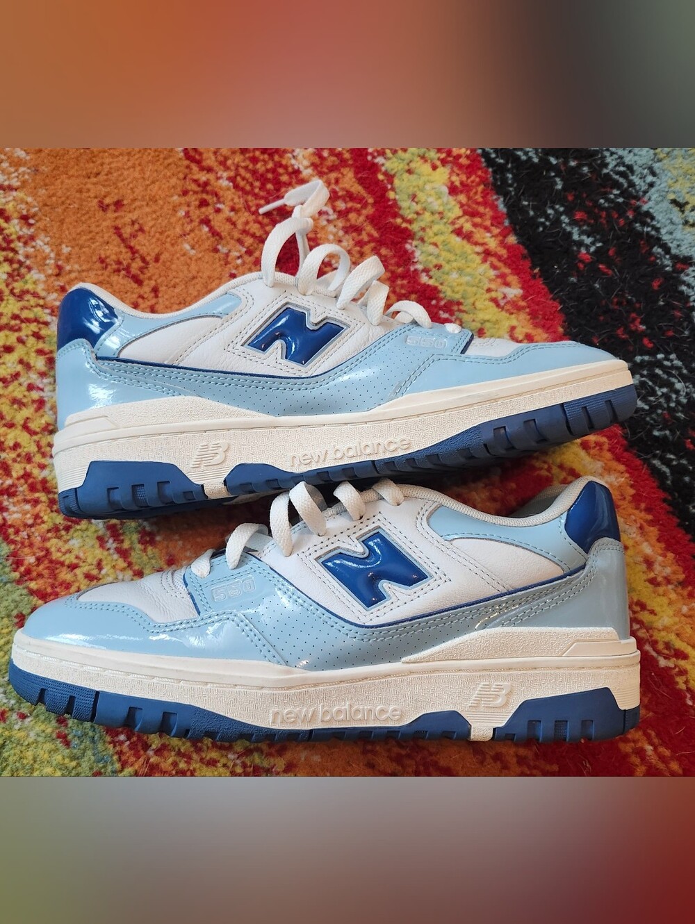 9M/10.5W New Balance 550 'Patent Leather Pack - Chrome Blue'